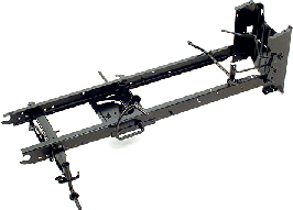 Solid, one-piece frame and cast-iron front axle