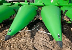 Feelers signal to the combine to keep it on the row