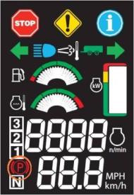 Park brake indication on the digital cornerpost