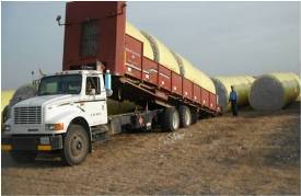 Unloading round modules in gin yard