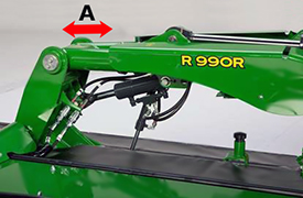 Hydraulic overlapping of +/- 20 cm (A)